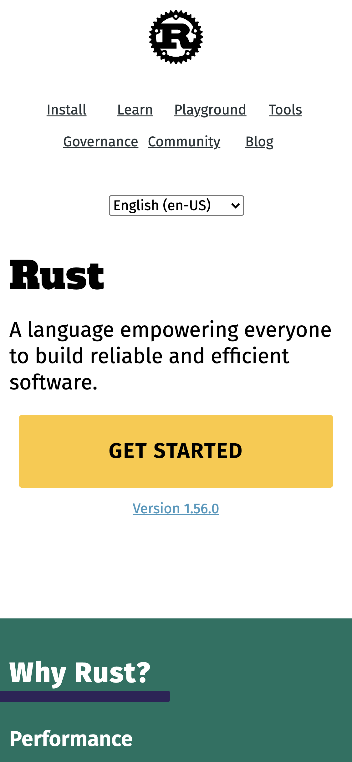 rust mobile page